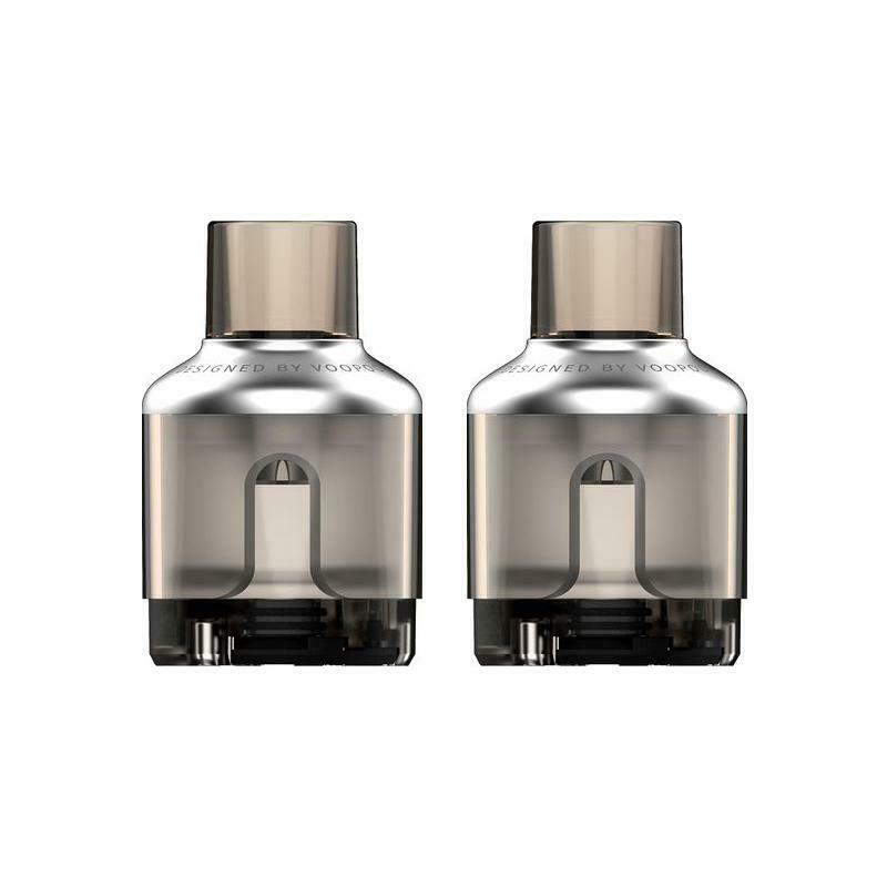 VooPoo TPP Pod Tank replacement pods in Silver, pack of 2, each with 2ml e‑liquid capacity, TPD compliant, designed for use with VooPoo TPP pod systems to deliver smooth vapor, rich flavor, and reliable performance.