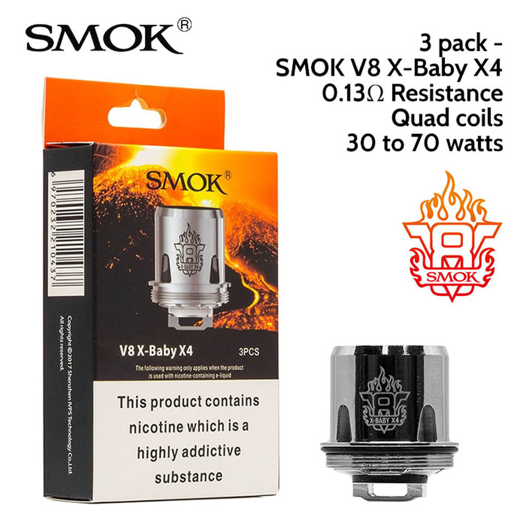 SMOK TFV8 X-Baby Coils - Pack of 3x Coils.
