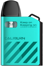 Uwell Caliburn AK2 Pod Kit in Turquoise Blue, a sleek and compact vape device with refillable 2ml pods and long‑lasting battery, or a pack of 4 genuine replacement pods, designed to deliver smooth vapor and rich flavor for a premium vaping experience.