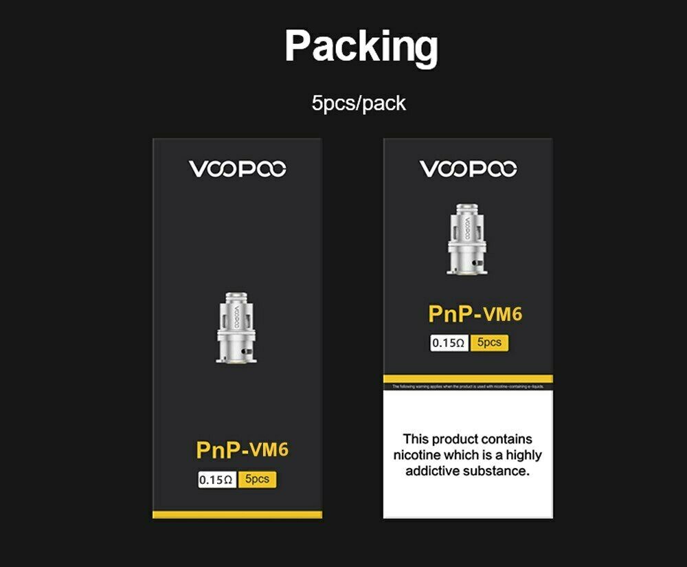 Genuine VooPoo VINCI PnP Mesh Coil VM6 0.15ohm 60–80W Pk of 5x Replace –  Eco Smok Vape Store
