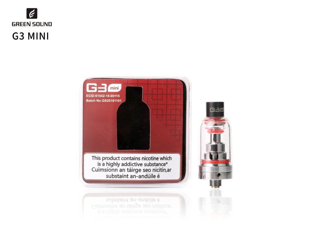 Genuine Green Sound G3 Mini vape tank with 2ml e-liquid capacity, new and compatible with Green Sound G3 Mini devices.