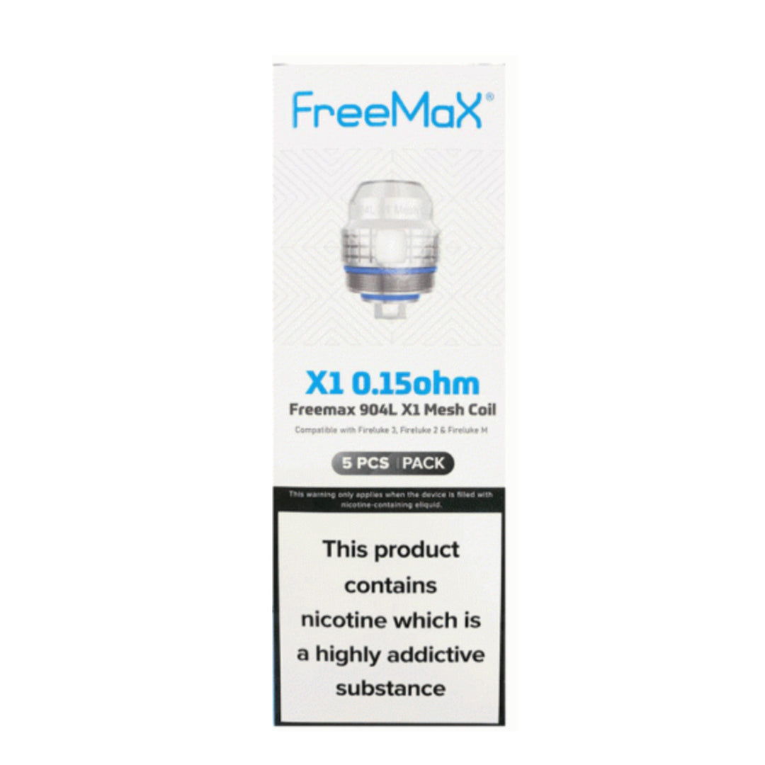Genuine FreeMax Fireluke 3 Tank with 904L X Mesh Coils (X1) – TPD Compliant vape tank for superior flavor and cloud production.