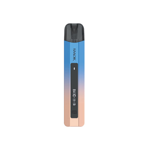 SMOK Nfix Pro 25W Pod System Kit in Blue Gold – ultra-slim and powerful pod device with an adjustable 5–25W output, 700mAh battery, and compatibility with LP1 coils for precise MTL vaping.