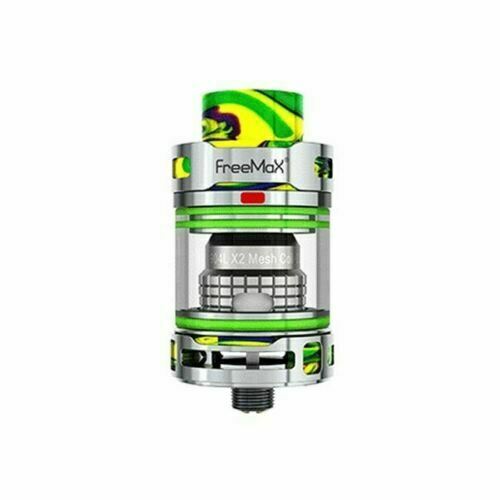 FreeMax Fireluke 3 sub-ohm vape tank in Green, featuring 2ml e-liquid capacity, durable construction, includes free replacement glass, and TPD compliant for enhanced vaping experience.