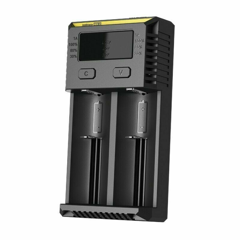Nitecore New i2 Intellicharge Charger – universal smart battery charger for 18650, 26650, 20700, 16340 and more with UK plug