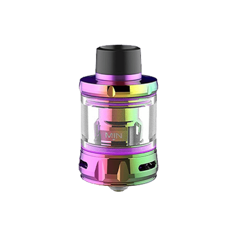 Close-up of the Uwell Nunchaku 2 sub-ohm vape tank in Iridescent, featuring a 2ml e-liquid capacity, sleek metallic design, adjustable airflow, and compatible with high-wattage vaping