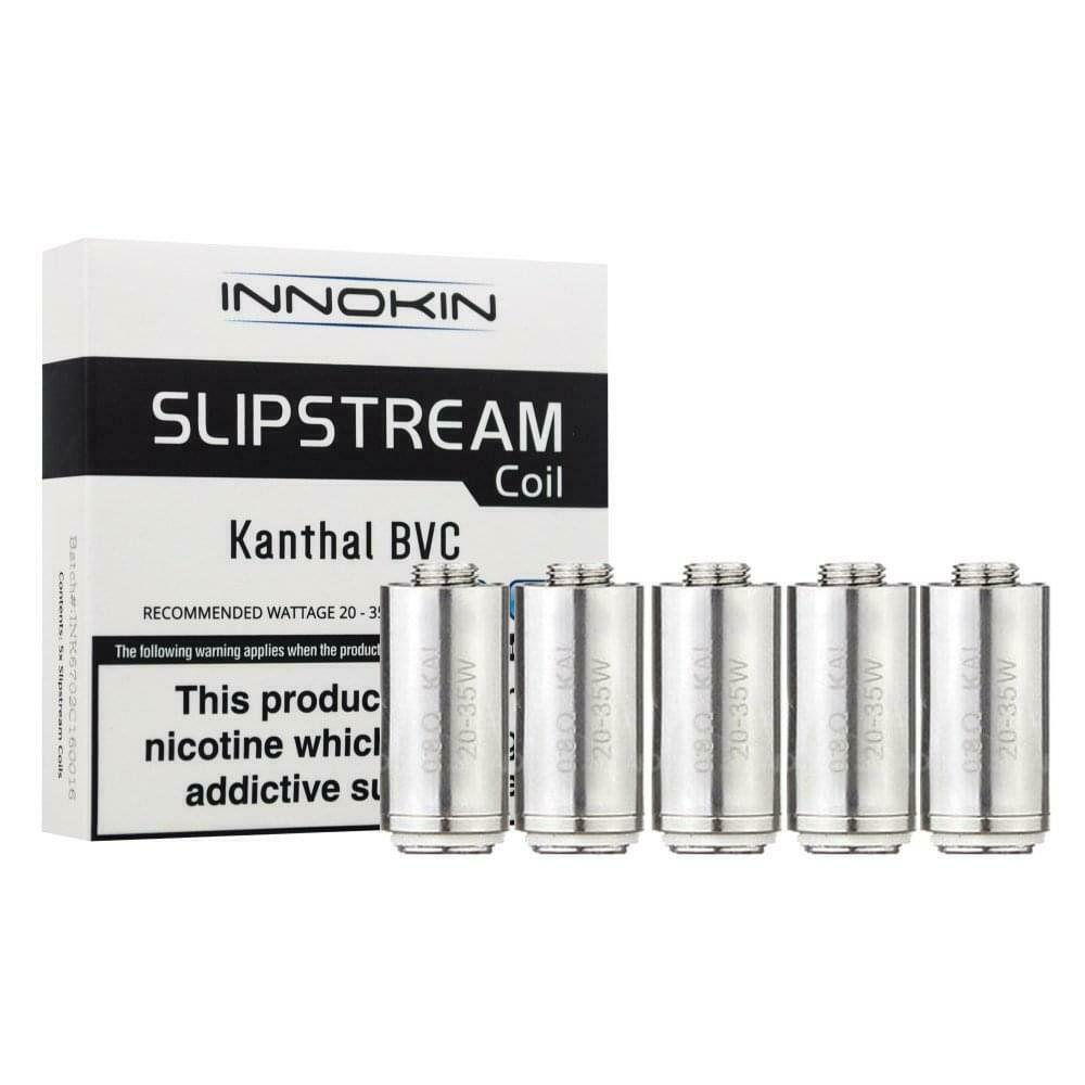 Innokin Slipstream sub-ohm clearomizer tank in Kanthal BVC, 2ml capacity, TPD compliant with replacement atomizer head for enhanced vaping.
