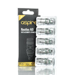 Load image into Gallery viewer, Aspire Nautilus AIO coils, pack of 5 genuine 1.8Ω atomizer replacement heads, designed for the Aspire Nautilus AIO kit, delivering excellent flavor, smooth vapor, and reliable mouth‑to‑lung vaping performance.