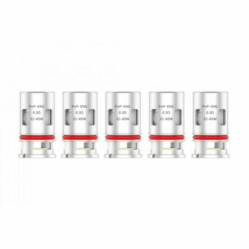 Genuine VooPoo VINCI PnP VM1 0.3 ohm mesh vape coils for 60–80W direct-to-lung vaping, pack of 5 replacement coils