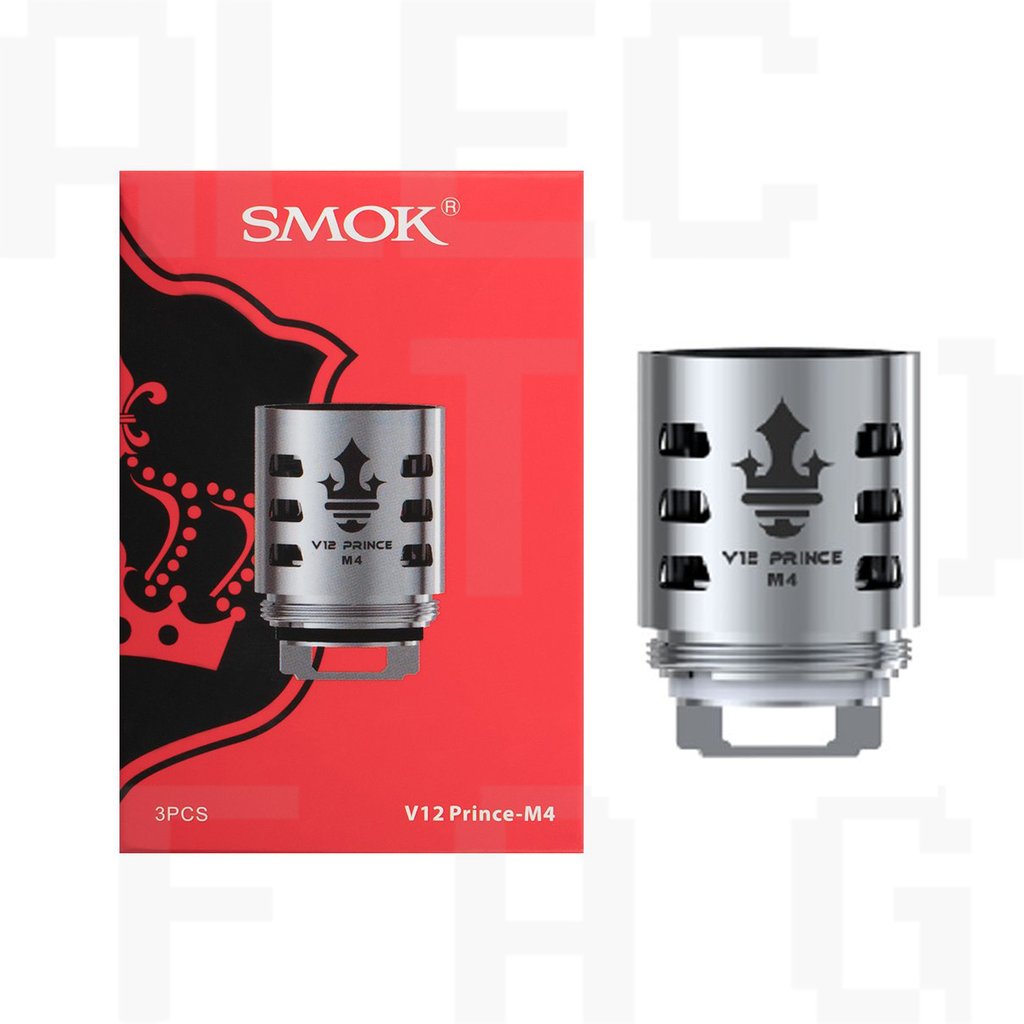 Pack of three genuine SMOK TFV12 Prince M4 0.17ohm replacement vape coils designed for high-performance sub-ohm vaping.