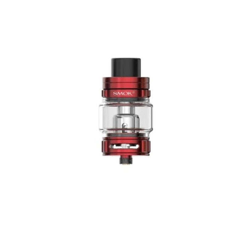 Genuine SMOK TFV9 sub-ohm vape tank in Red, featuring 2ml e-liquid capacity, durable construction, and designed for high-performance vaping with powerful mesh coils.