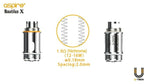 Load image into Gallery viewer, Aspire Nautilus X replacement coil heads, pack of 5 with 1.5Ω and 1.8Ω resistance options for Nautilus X pod vape kit.
