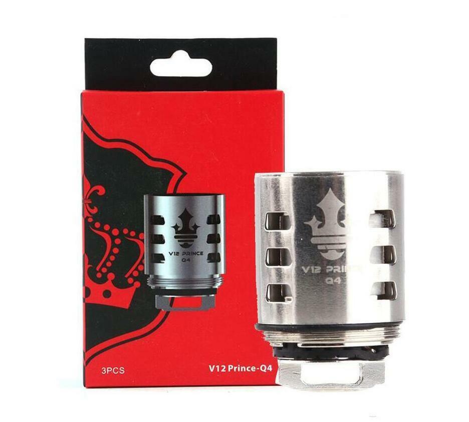 Pack of three Smok TFV12 Prince Q4 0.4ohm replacement coils, compatible with V12 Prince Tank for sub-ohm vaping.