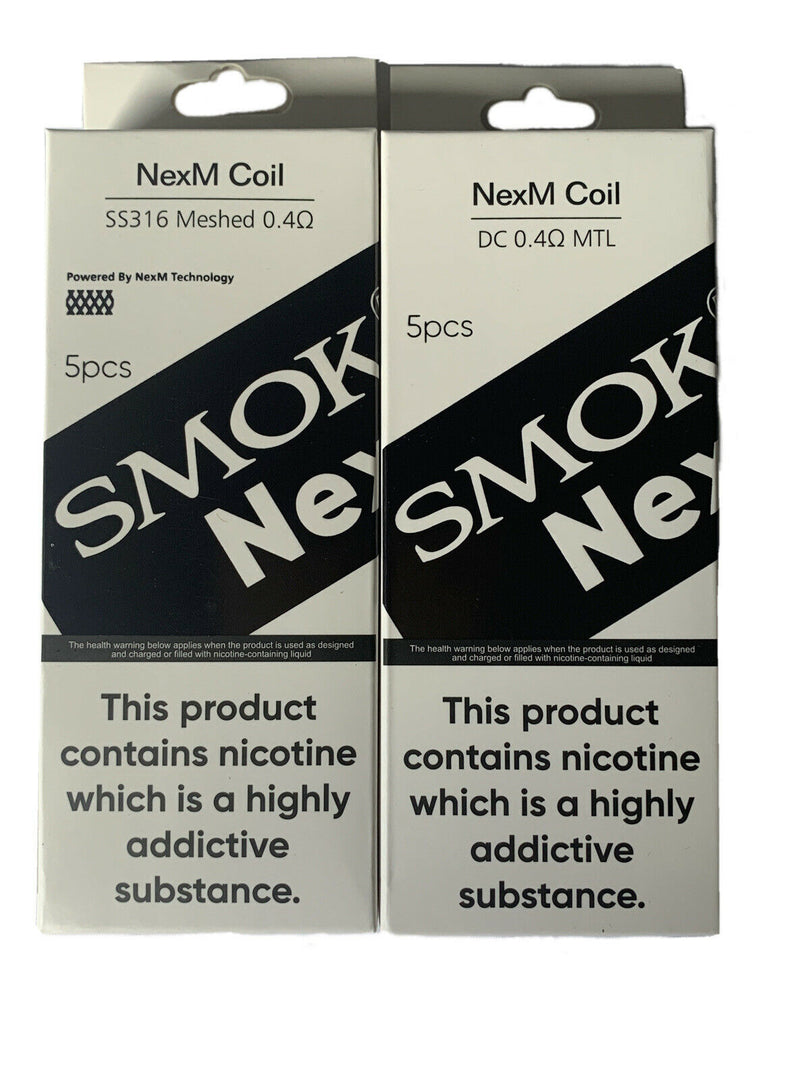 Genuine SMOK and OFRF nexMesh replacement coils, SS316 mesh 0.4 ohm and DC MTL 0.4 ohm options, pack of 5