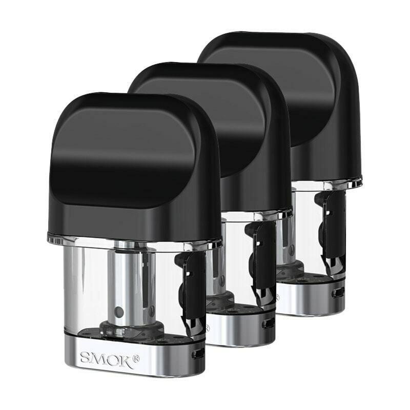 SMOK Novo 0.8 ohm mesh replacement pods, pack of 3 refillable cartridges for SMOK Novo pod vape kits.