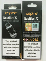Load image into Gallery viewer, Aspire Nautilus X replacement coil heads, pack of 5 with 1.5Ω and 1.8Ω resistance options for Nautilus X pod vape kit.