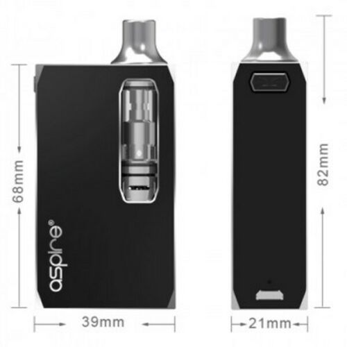 Aspire K1 Stealth vape e-cigarette starter kit with 1000mAh battery and Aspire K1 Plus refillable tank for long-lasting vaping.