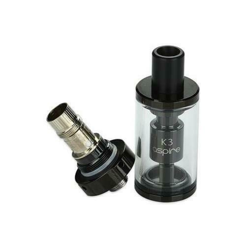 Genuine Aspire K3 BVC clearomizer atomizer tank with 1.8Ω fitted coilin Black, 2ml e-liquid capacity.