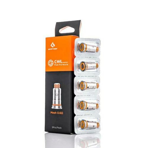 GeekVape G Coil Mesh Tech 0.6 ohm replacement coils, pack of 5 for compatible GeekVape pod system kits.