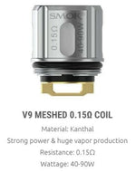 Load image into Gallery viewer, SMOK TFV9 0.15ohm meshed replacement coils, pack of 5, TPD compliant for TFV9 sub-ohm tanks.