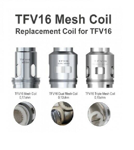 SMOK TFV16 Cloud Beast King replacement coils available in single, dual, and triple mesh designs for massive vapor and rich flavor.