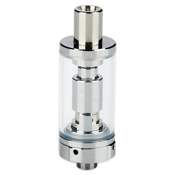 Genuine Aspire K3 BVC clearomizer atomizer tank with 1.8Ω fitted coilin Silver, 2ml e-liquid capacity.
