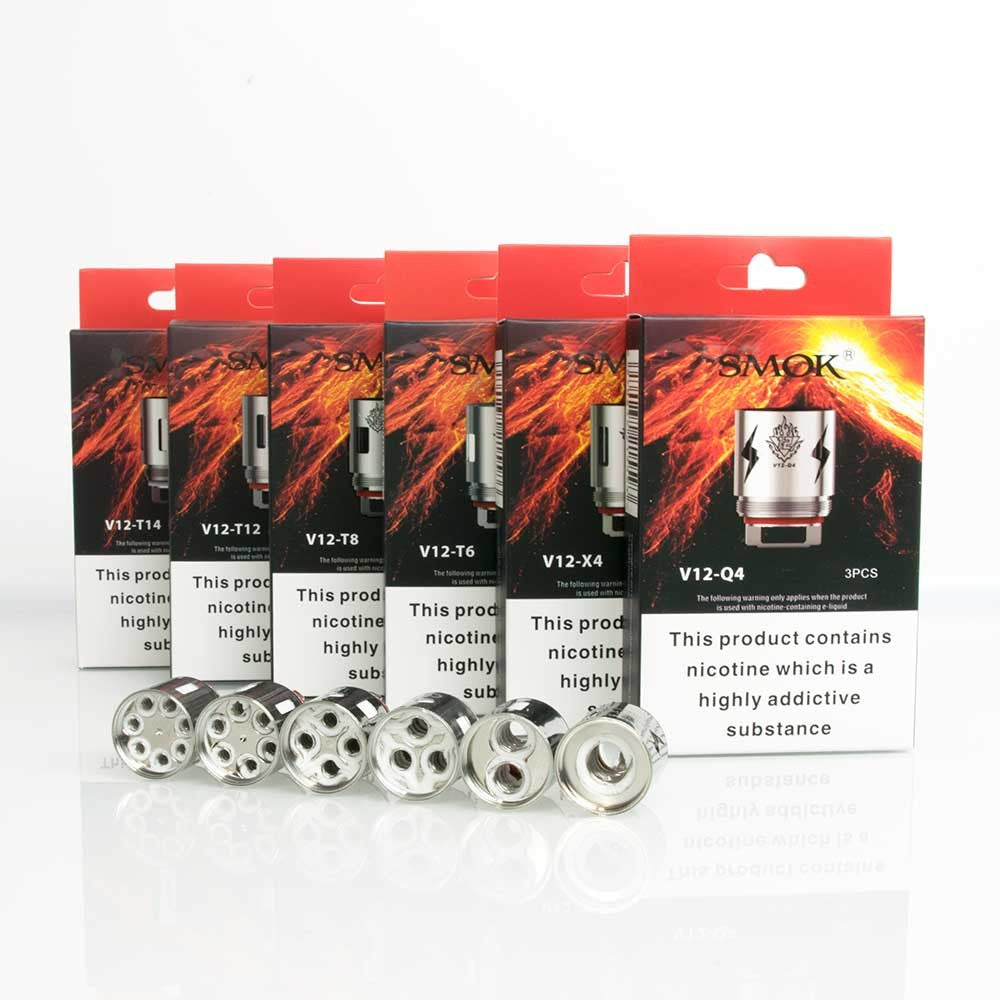 Pack of three SMOK TFV12 Cloud Beast King V12 Turbo replacement coils designed for massive vapor production and intense flavor.