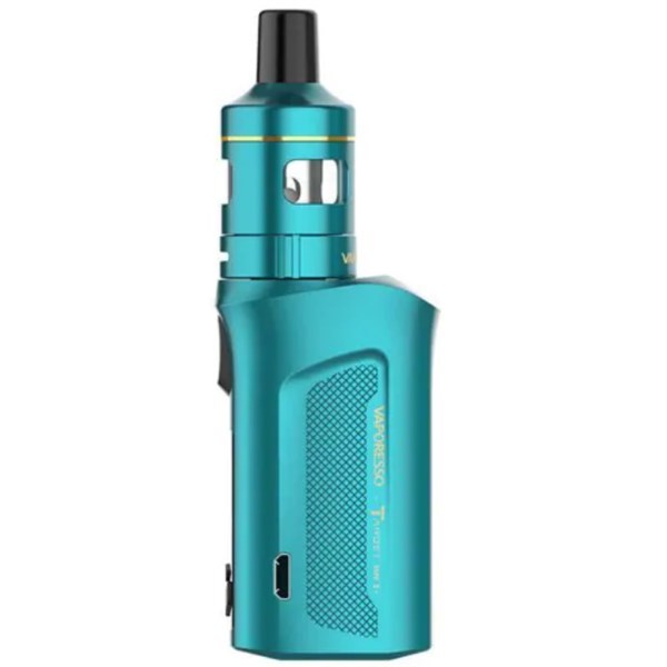 Vaporesso Target Mini 2 vape kit with 2000mAh battery in Teal, 50W mod, and 2ml VM tank, designed for compact yet powerful vaping.