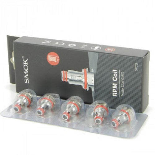 SMOK RPM-40 replacement pods and coils including 0.6 ohm mesh, triple, quartz, and RBA options for RPM-40 pod vape kit.
