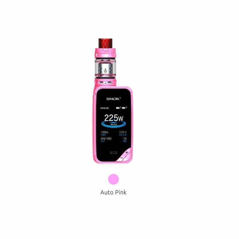 Smok X Priv kit 225W with TFV12 Prince tank in Prism Auto Pink, combining high power and stylish design for advanced vaping.