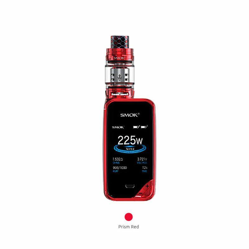 Smok X Priv kit 225W with TFV12 Prince tank in Prism Red, combining high power and stylish design for advanced vaping.