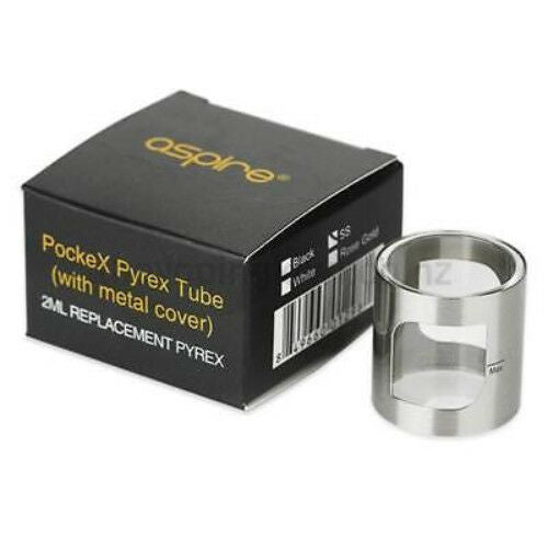Replacement glass tube for Aspire PockeX Pocket AIO kit tank, designed to restore tank capacity and maintain durability.