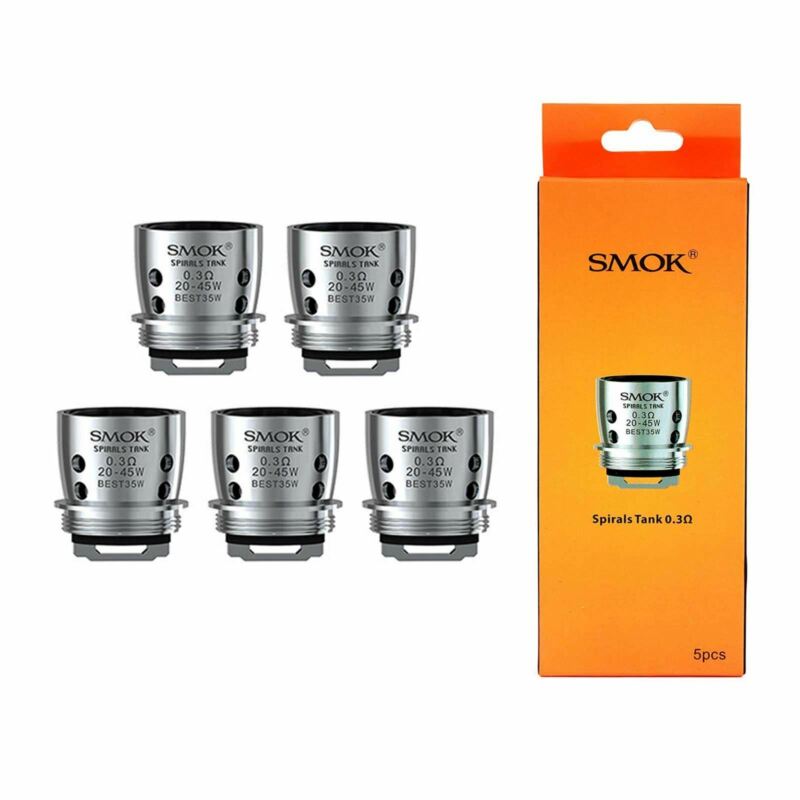 smok spirals tank coils SMOK Spiral Tank 0.3Ω, 0.6Ω Dual Core Replacement Coils – Eco Smok Vape  Store