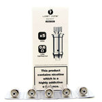 Load image into Gallery viewer, Lost Vape Lyra replacement coils pack with 0.6 ohm regular coils and 0.6 ohm mesh coils for Lyra pod vape kit.