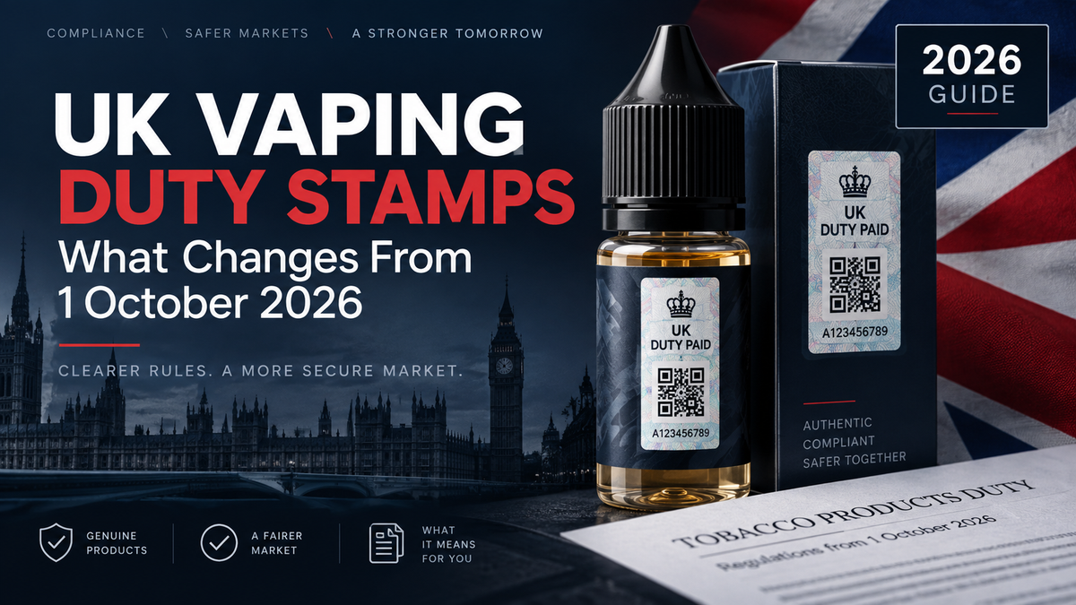 UK Vaping Duty Stamps Explained: What Changes From 1 October 2026