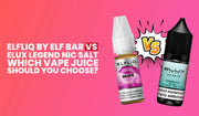 Blog banner comparing ElfLiq vs Elux Liquid nic salts to help choose the best UK vape juice.