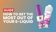 E-liquid flavour guide banner with tips for maximizing taste, aroma, and vape quality.