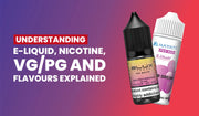 Blog banner explaining e-liquid basics including nicotine, VG/PG ratios, and flavours.