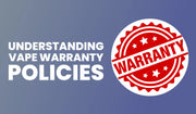 Vape warranty guide banner explaining device coverage, return policies, and manufacturer support.
