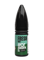 Load image into Gallery viewer, 10× Riot Squad Bar Edition Nic Salt E‑Liquids in Fresh Mint – a pack of ten 10 ml bottles featuring a formulated with smooth nicotine salt and a 40/60 PG/VG base for a richer vapor experience.
