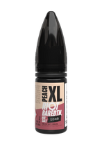 Load image into Gallery viewer, 10× Riot Squad Bar Edition Nic Salt E‑Liquids in Peach XL – a pack of ten 10 ml bottles featuring a formulated with smooth nicotine salt and a 40/60 PG/VG base for a richer vapor experience.
