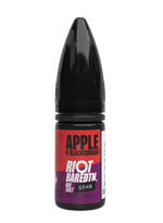 Load image into Gallery viewer, 10× Riot Squad Bar Edition Nic Salt E‑Liquids in Apple &amp; Blackcurrant – a pack of ten 10 ml bottles featuring a crisp green apple and rich blackcurrant blend, formulated with smooth nicotine salt and a 40/60 PG/VG base for a richer vapor experience.
