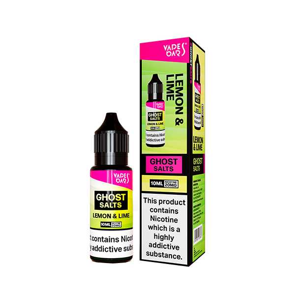 Ghost Nic Salt 10 ml E‑Liquid in Lemon Lime – sleek 10 ml bottle featuring a smooth nicotine salts in a 50/50 base, ideal for pod systems.