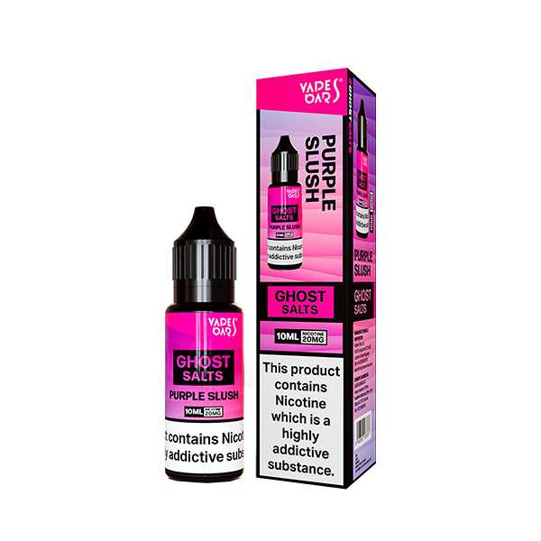 Ghost Nic Salt 10 ml E‑Liquid in Purple Slush – sleek 10 ml bottle featuring a smooth nicotine salts in a 50/50 base, ideal for pod systems.