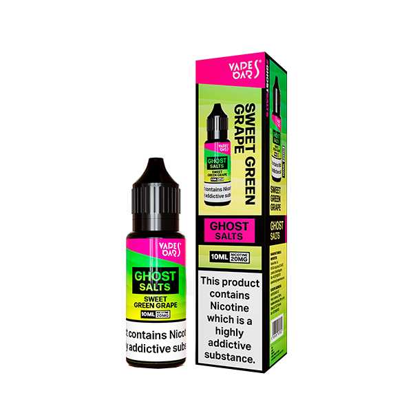 Ghost Nic Salt 10 ml E‑Liquid in Sweet Green Grape – sleek 10 ml bottle featuring a smooth nicotine salts in a 50/50 base, ideal for pod systems.