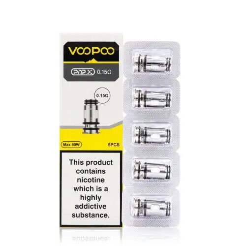 Voopoo PnP X replacement coils in 0.15 Ohm, engineered for excellent flavor and vapor production, designed to be long‑lasting and fully compatible with Voopoo PnP X series devices for a premium vaping experience.