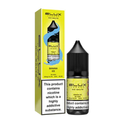 Pack of ten 10ml bottles of Elux Legend Nic Salt E-Liquid in Banana Ice flavor, combining creamy banana with a cool menthol finish; available in 10mg and 20mg nicotine strengths, perfect for smooth vaping with pod systems