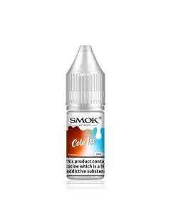 10ml bottle of SMOK Nic Salt Vape Juice in Cola Ice flavor, 50/50 PG/VG ratio for balanced flavor and vapor production, available in 10mg and 20mg nicotine salt strengths.