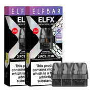 Elf Bar ELFX replacement pods, designed for the ELFX device with easy side-fill system, leak-resistant build, and smooth coil performance for consistent flavor and vapor