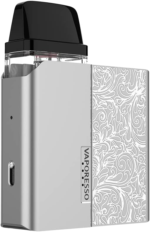 Vaporesso XROS Nano Pod Kit in Ancient Silver – compact and square-shaped vape device with an adjustable airflow, and COREX coil tech for flavorful, consistent vaping.